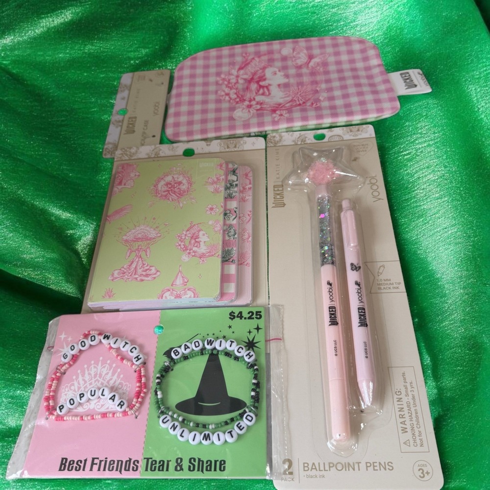 Wicked Yoobi Stationery Bundle Notebook Pens Pouch Bracelet Set Witch Gift‎